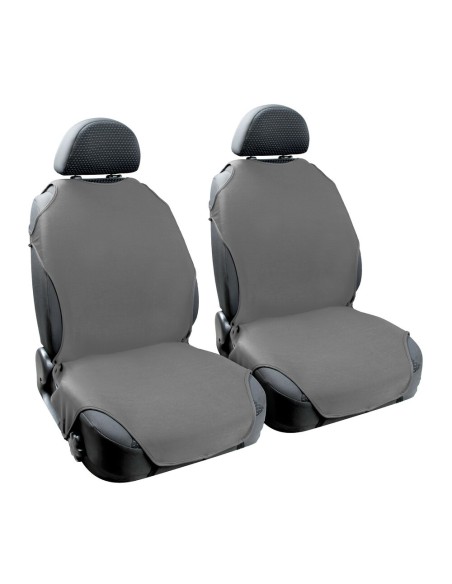 Coppia di coprisedili elasticizzati in tessuto T Shirt Grigio