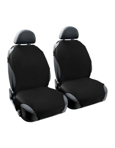 Coppia di coprisedili elasticizzati in tessuto T Shirt Nero