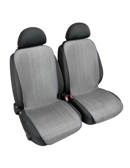 Coppia fodere coprisedili double face carta tessile e tessuto Grigio 42cm