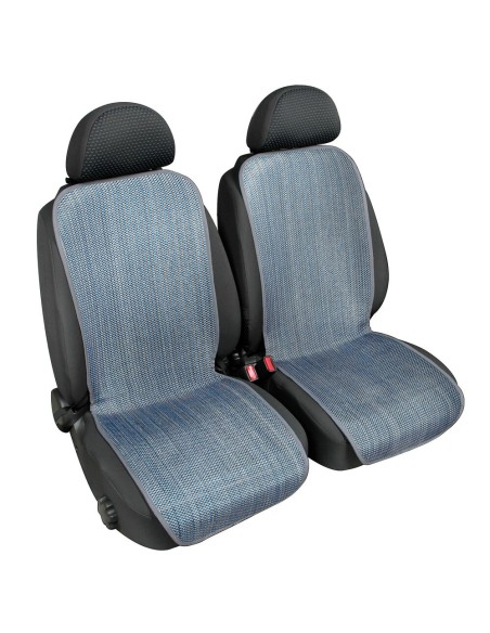 Coppia fodere coprisedili double face carta tessile e tessuto Blu 42cm