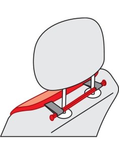 Coppia fodere coprisedili double face carta tessile e tessuto Rosso 42cm 2