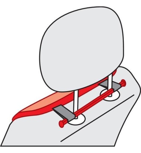 Coppia fodere coprisedili double face carta tessile e tessuto Rosso 42cm