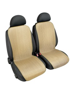 Coppia fodere coprisedili double face carta tessile e tessuto Beige 42cm