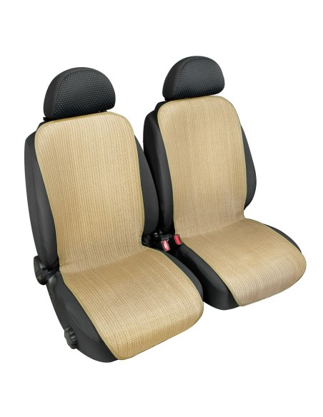 Coppia fodere coprisedili double face carta tessile e tessuto Beige 42cm