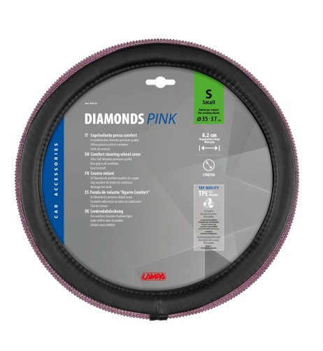 Coprivolante auto universale in Skeentex Diamonds Pink 35 37cm