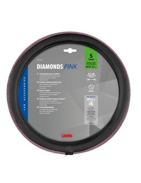 Coprivolante auto universale in Skeentex Diamonds Pink 35 37cm