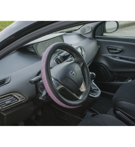 Coprivolante auto universale in Skeentex Diamonds Pink 37 39cm