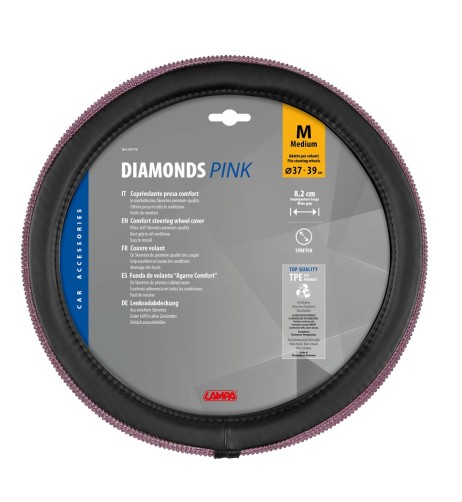 Coprivolante auto universale in Skeentex Diamonds Pink 37 39cm