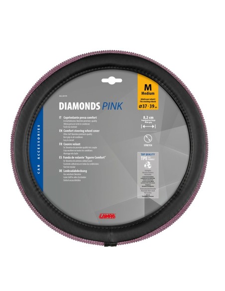 Coprivolante auto universale in Skeentex Diamonds Pink 37 39cm