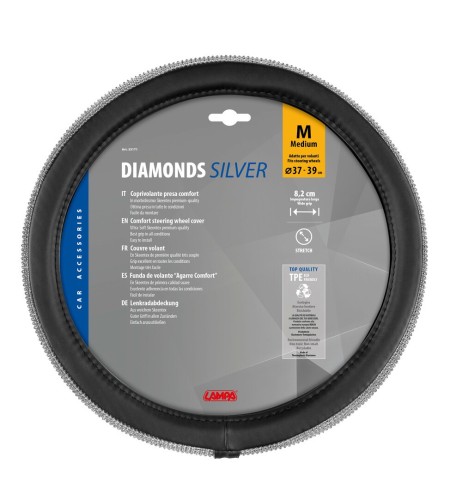 Coprivolante auto universale in Skeentex Diamonds Silver 37 39cm