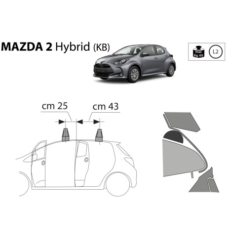 Kit barre portatutto LP49 per Mazda 2 Hybrid dal 2022