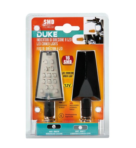 Duke coppia frecce indicatori direzione a LED 12V moto scooter colore NERO