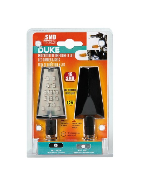 Duke coppia frecce indicatori direzione a LED 12V moto scooter colore NERO
