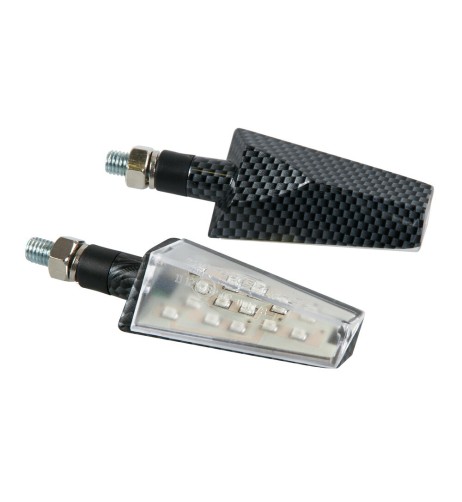 Duke coppia frecce indicatori direzione a LED 12V moto scooter colore CARBO