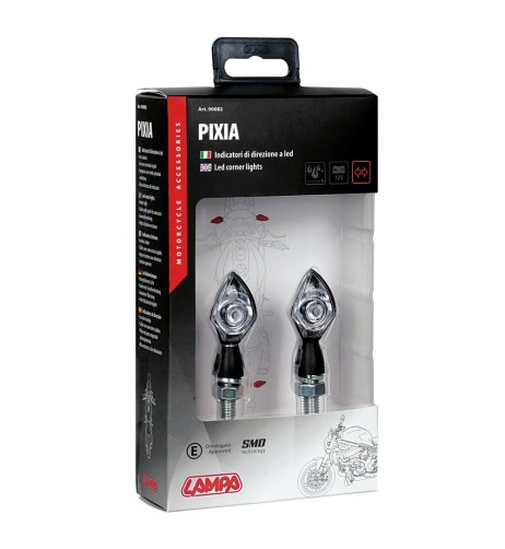Pixia coppia frecce indicatori direzione a LED 12V moto scooter colore NERO