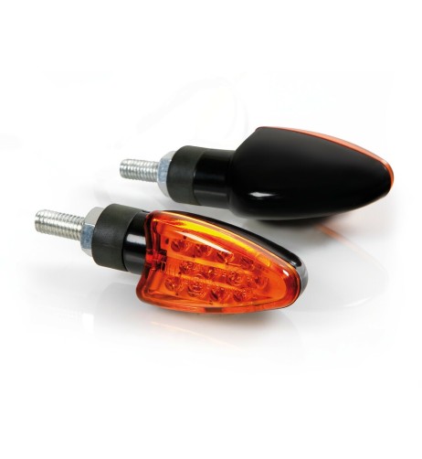 Coppia frecce indicatori direzione moto nero 5 led