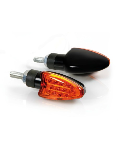 Coppia frecce indicatori direzione moto nero 5 led