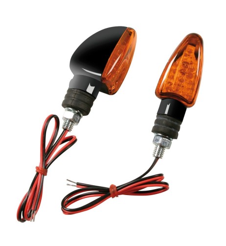 Coppia frecce indicatori direzione moto nero 5 led