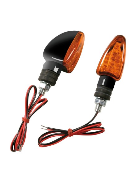 Coppia frecce indicatori direzione moto nero 5 led