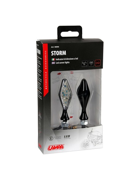 Coppia frecce indicatori direzione moto nero 6 led