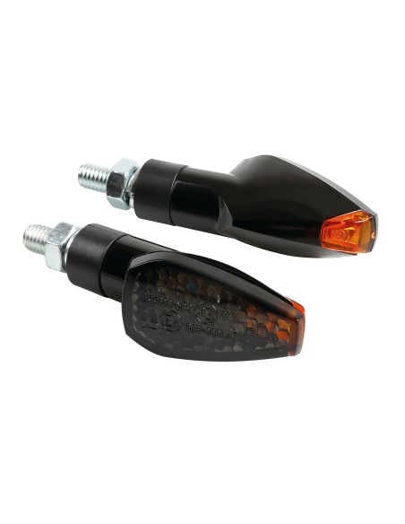 Coppia frecce indicatori direzione moto nero 2 led