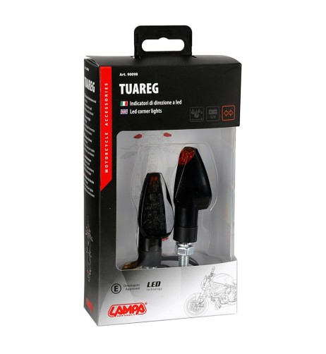 Coppia frecce indicatori direzione moto nero 2 led