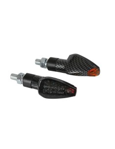 Coppia frecce indicatori direzione moto carbon 2 led