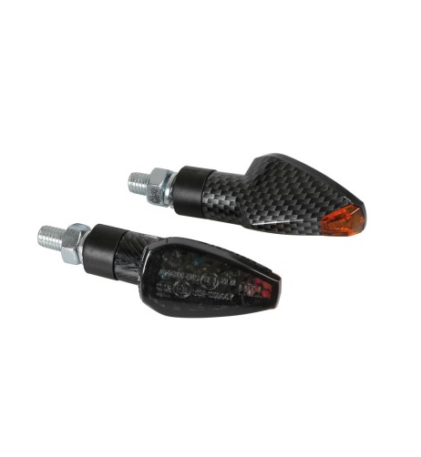 Coppia frecce indicatori direzione moto carbon 2 led