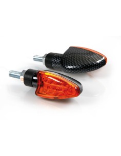 Coppia frecce indicatori direzione moto carbon 5 led
