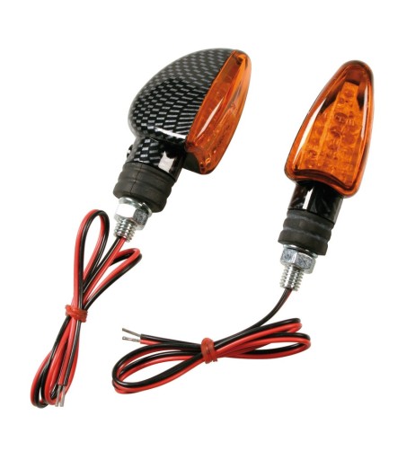 Coppia frecce indicatori direzione moto carbon 5 led