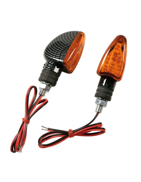 Coppia frecce indicatori direzione moto carbon 5 led