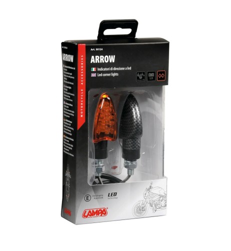 Coppia frecce indicatori direzione moto carbon 5 led