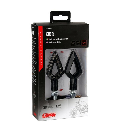 Coppia frecce indicatori direzione omologate moto Kier 12V LED