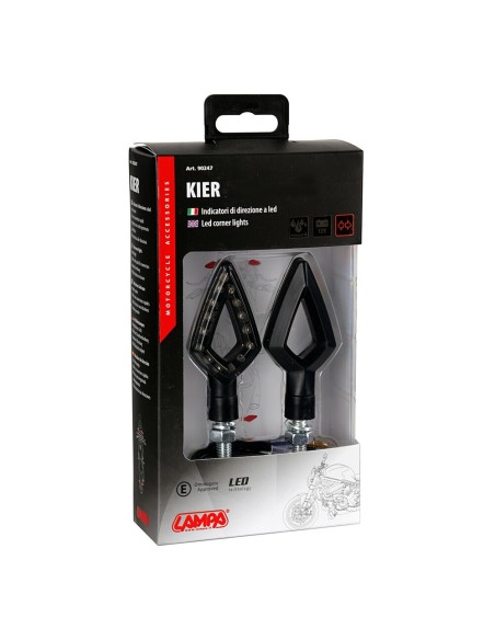Coppia frecce indicatori direzione omologate moto Kier 12V LED