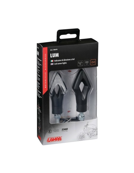 Coppia frecce indicatori direzione omologate moto Lum 12V LED