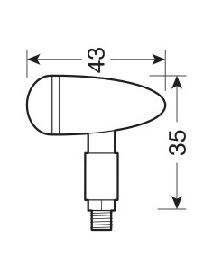 Coppia di frecce indicatori direzione a Led moto in metallo Drop Cromo 2