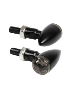 Coppia di frecce indicatori direzione a Led moto in metallo Drop Nero