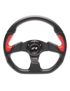 Volante sportivo Eco Pelle nero rosso 330mm Simoni Racing Poly X2