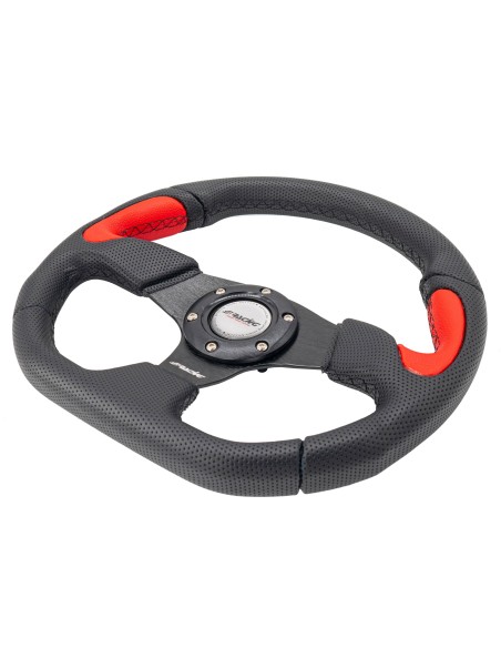 Volante sportivo Eco Pelle nero rosso 330mm Simoni Racing Poly X2