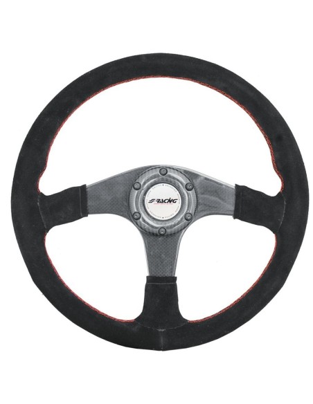 Volante sportivo camoscio e razze in carbonio 350mm Simoni Racing Walter