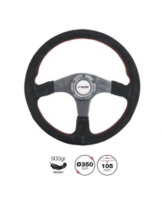 Volante sportivo camoscio e razze in carbonio 350mm Simoni Racing Walter 2