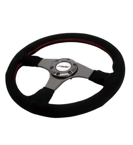 Volante sportivo camoscio e razze in carbonio 350mm Simoni Racing Walter
