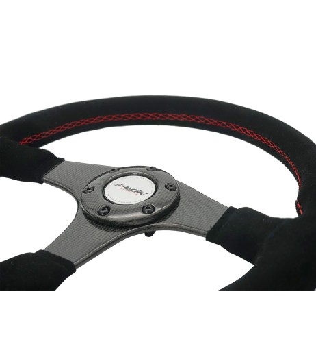 Volante sportivo camoscio e razze in carbonio 350mm Simoni Racing Walter