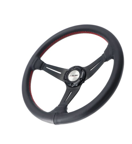 Volante sportivo a calice vera pelle nera 350mm Simoni Racing Class