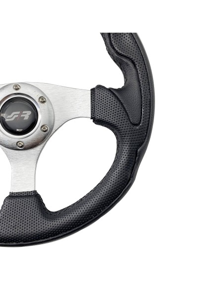 Volante sportivo eco pelle nero 320mm Simoni Racing Interlagos