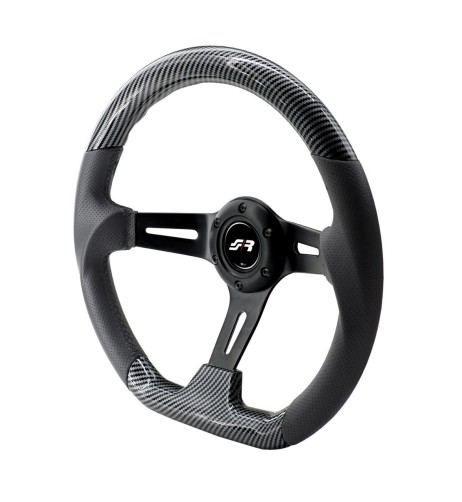 Volante sportivo a calice carbon look 350mm Simoni Racing Giau