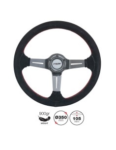 Volante sportivo camoscio e razze in carbonio 350mm Simoni Racing Carlos 2