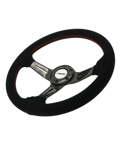 Volante sportivo camoscio e razze in carbonio 350mm Simoni Racing Carlos