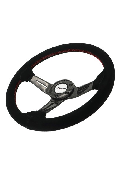 Volante sportivo camoscio e razze in carbonio 350mm Simoni Racing Carlos