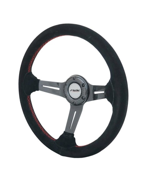 Volante sportivo a calice camoscio e razze in carbonio 350mm Simoni Racing 